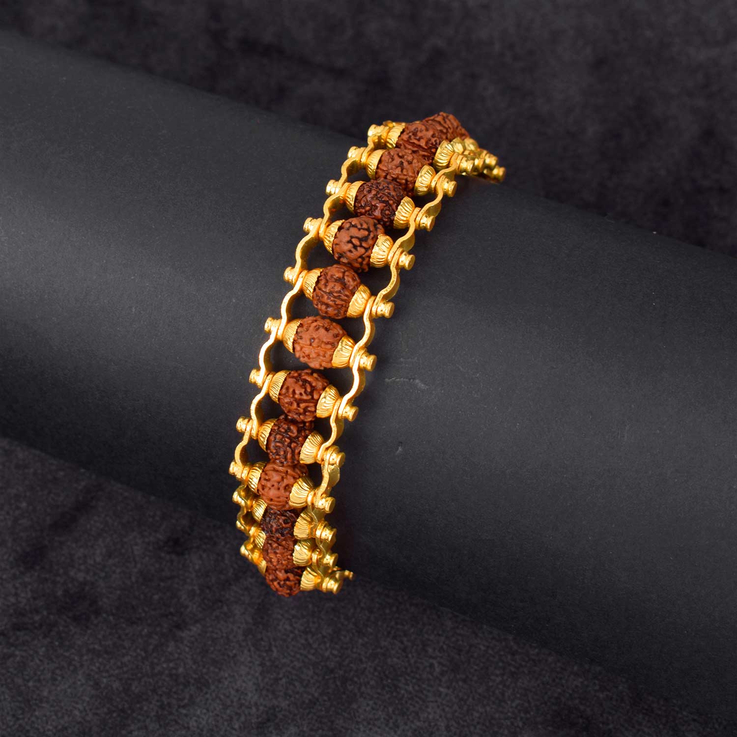 Rudraksha Gold Plated Bracelet